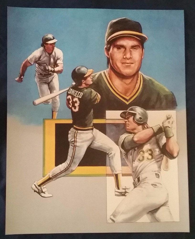 JOSE CANSECO OAKLAND ATHLETICS A'S VINTAGE BASEBALL TEAM HOME RUN PHOTO POSTER