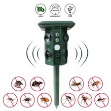 Solar Ultrasonic Repeller Pest Reject Anti Insect Fly Mole Rat Rodents Repellent