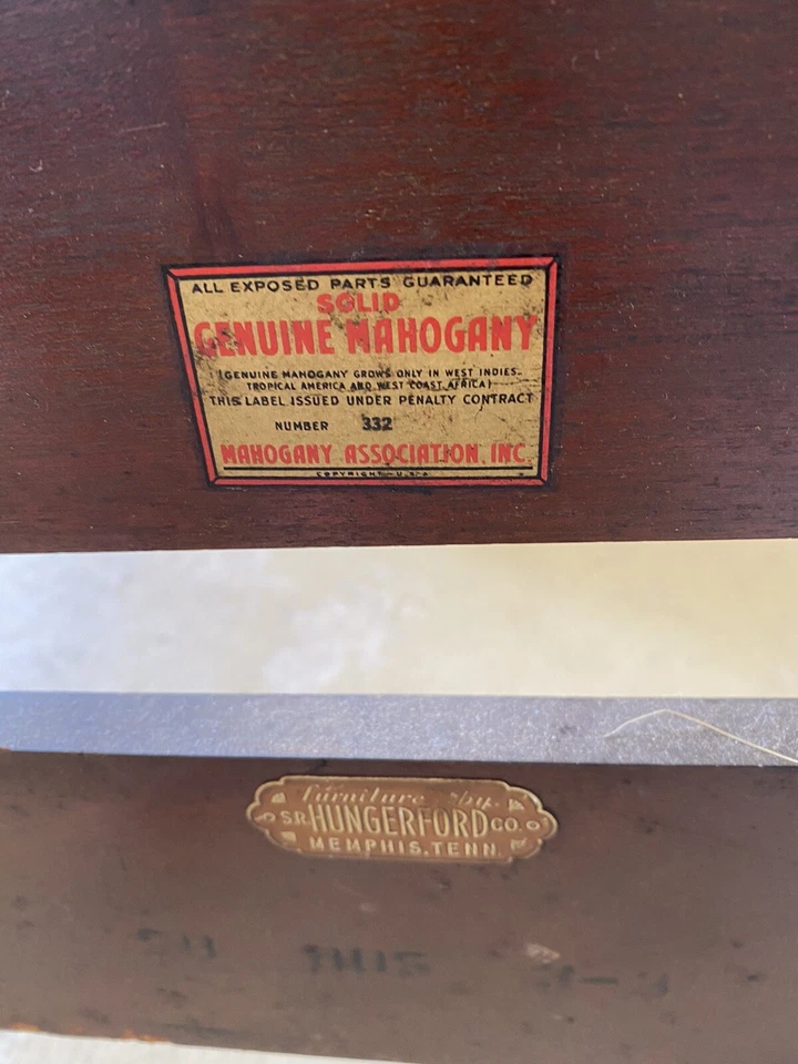Hungerford Furniture Genuine MAHOGANY TWIN HEADBOARD Memphis TN - Image 2 of 2