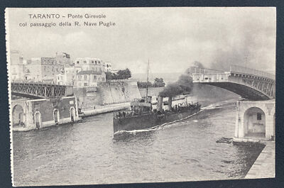 Mint Italy Real Picture Postcard Taranto Girevole Bridge