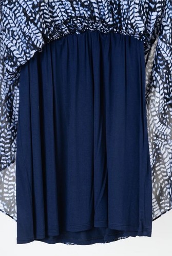 Maxi abito donna White House Black Market taglia L blu con volant manica corta - Foto 11 di 20