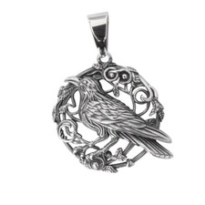 Raben Anhänger Amulett Talisman Rabe Raven Vogel etNox SK5514