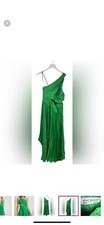 Mac Duggal pleated Green Dress Size 8 prom Dress
