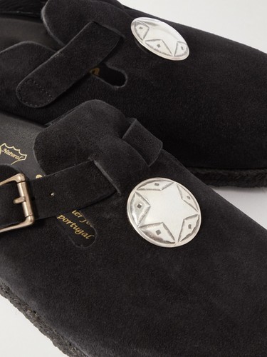 Zuecos de gamuza embellecidos YUKETEN Sal 1 con Concho Fo plateado negro negro Portugal - Imagen 6 de 7