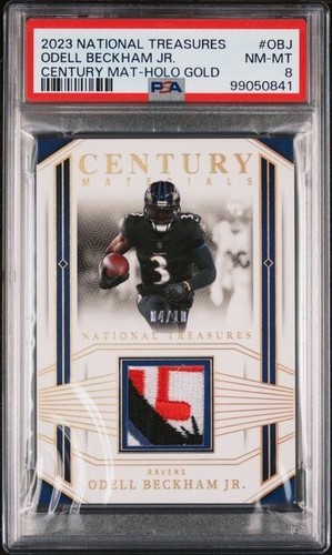 2023 National Treasures Century Materials Odell Beckham Jr. #OBJ Gold /10 PSA 8