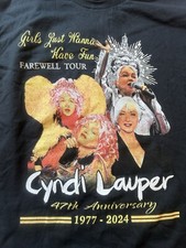 Cyndi Lauper 47th Anniversary Medium Black T-Shirt.