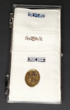 Vintage Men's Handkerchiefs NIB Embroidered 1960's Linen Cotton Set /3 Fine-Tex