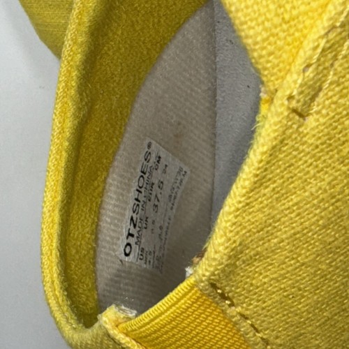 OTZ Cork Lite Womens 37.5 Shoes Yellow Canvas Linen Comfort Loafers Flats US 7.5 - Picture 7 of 11