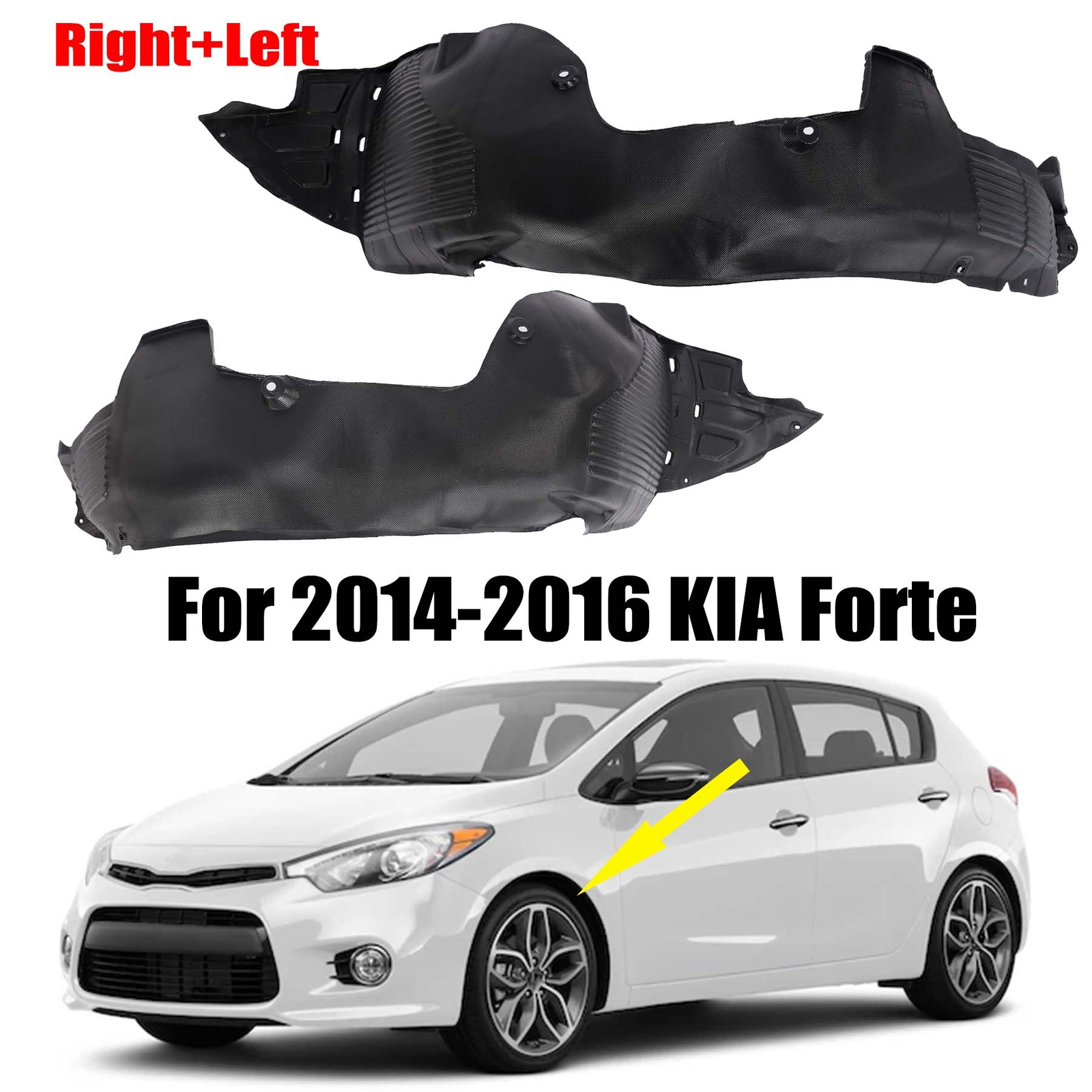 2014-2016 Kia Forte/Forte5 Front Fender Liner Set - Driver & Passenger Side