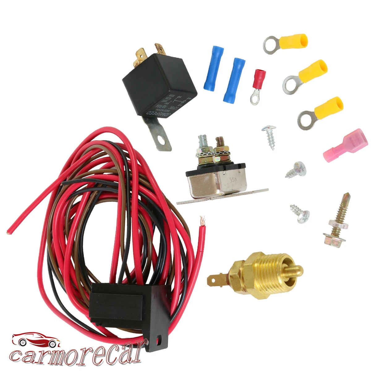 3/8u0026#034;427 454 Engine Fan Electric Radiator Thermostat Temperature Switch  Relay Kit | eBay