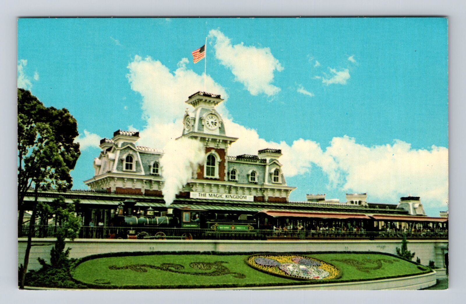 Vintage Orlando Florida Walt Disney World Railroad Entrance Postcard