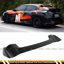 FOR 17-21 CIVIC FK4 FK7 5DR HATCHBACK JDM GLOSS BLACK HIGHKICK ROOF SPOILER WING