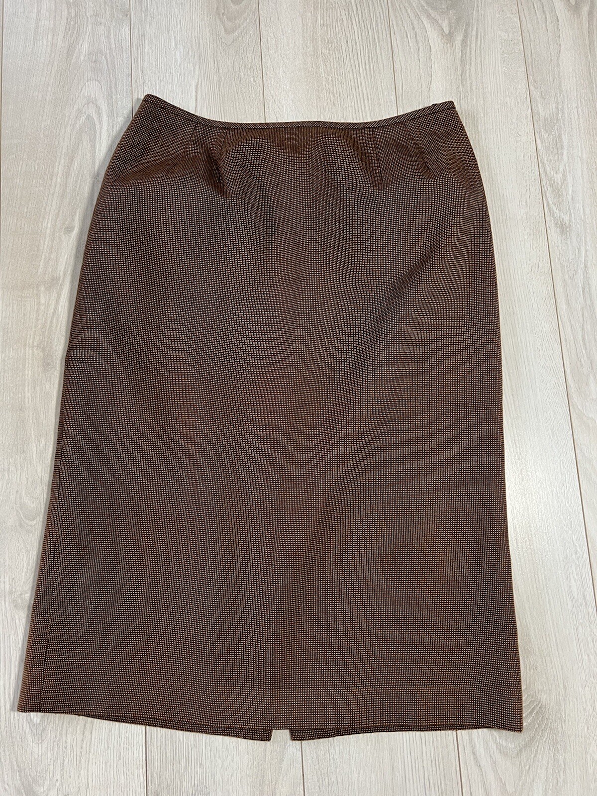 Le Suit Brown Three Button Pocket Jacket & Skirt Suit Set Sz 8