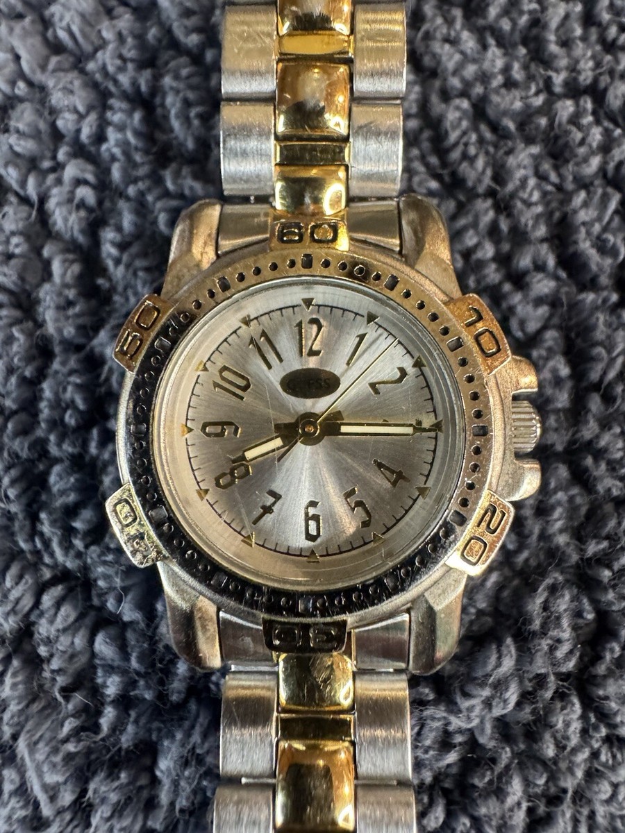 Vintage Guess Watch Women 24mm Silver Gold Two Tone 1995 New  display picture 1