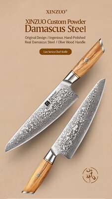 XINZUO 8.5'' Hand Forged Folded 73 Layer Knife Japanese Damascus Steel Chef NEW