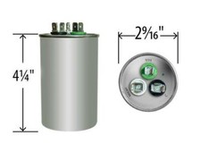 AmRad USA2218BA 55 + 10 uF MFD x 370 / 440 VAC Motor Run Capacitor - Made in USA