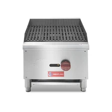 Commercial Charbroiler, WESTLAKE 16" Gas Countertop Radiant Charbroiler 1 Burner