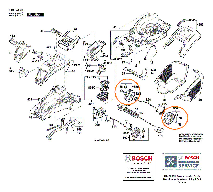 Bosch Genuine REAR Wheel (To Fit: Bosch Rotak 43-Li Lawnmower) | eBay 