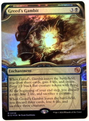 MTG Greed's Gambit *SHOWCASE FOIL* Outlaws of Thunder Junction Big