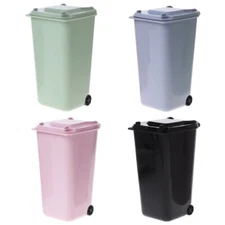 Wheelie Trash Can Pen Holder Storage Bin Desktop Garbage Bucket