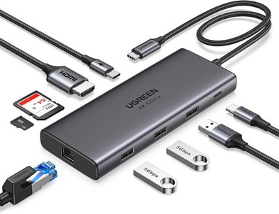 USB C Hub 10Gbps HDMI Docking Station Ethernet SD TF für MacBook iPhone Galaxy