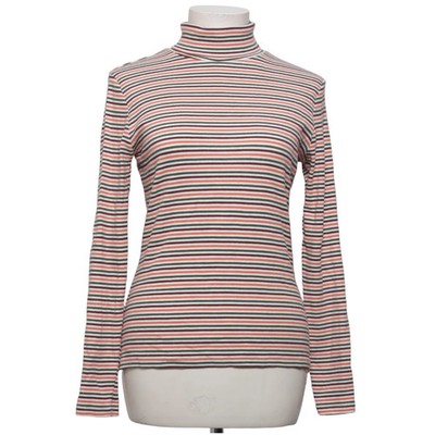America Today, Rollkragenpullover, Größe: L, Weiß/Grün/Orange, Streifen #vlI