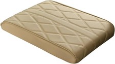 Leather Auto Console Arm Rest Cover, Waterproof Car Armrest Seat Box Beige
