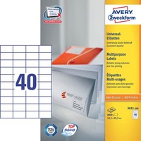 Avery Zweckform Etiketten 3651-200 Weiß 52,5 X 29,7 Mm, 220 Blatt