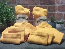 Mens Field & Stream Outdoor Sports Socks Soccer/Hiking XL 6 Pair Yellow USA MADE