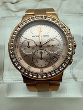Michael Kors MK5586 38mm Quartz Chronograph Rose Gold Crystals Watch
