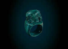 Autentica figura amuleto anello Khepri antico egizio antico BC