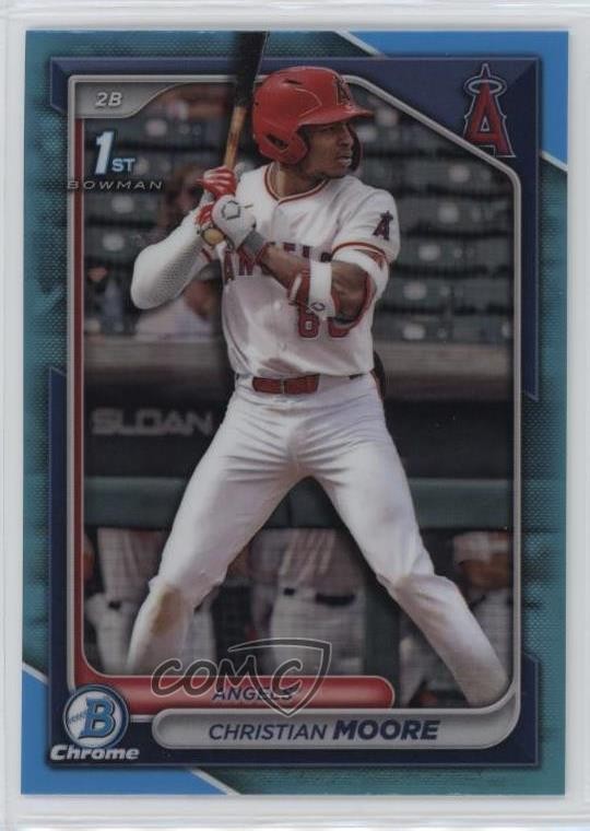 2024 Bowman Draft Chrome Sky Blue Refractor Christian Moore #BDC-13 0u38