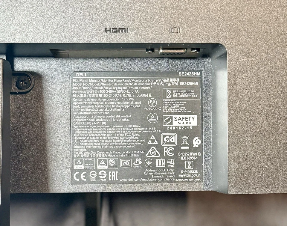 Dell SE2425HM 24” FHD IPS Monitor 100Hz HDMI Anti-Glare TÜV Eye Comfort - Image 4 of 4