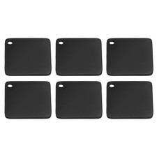 6Pcs Metal Stamping Blanks, 20mm Square Stamping Name Tags Blanks, Black