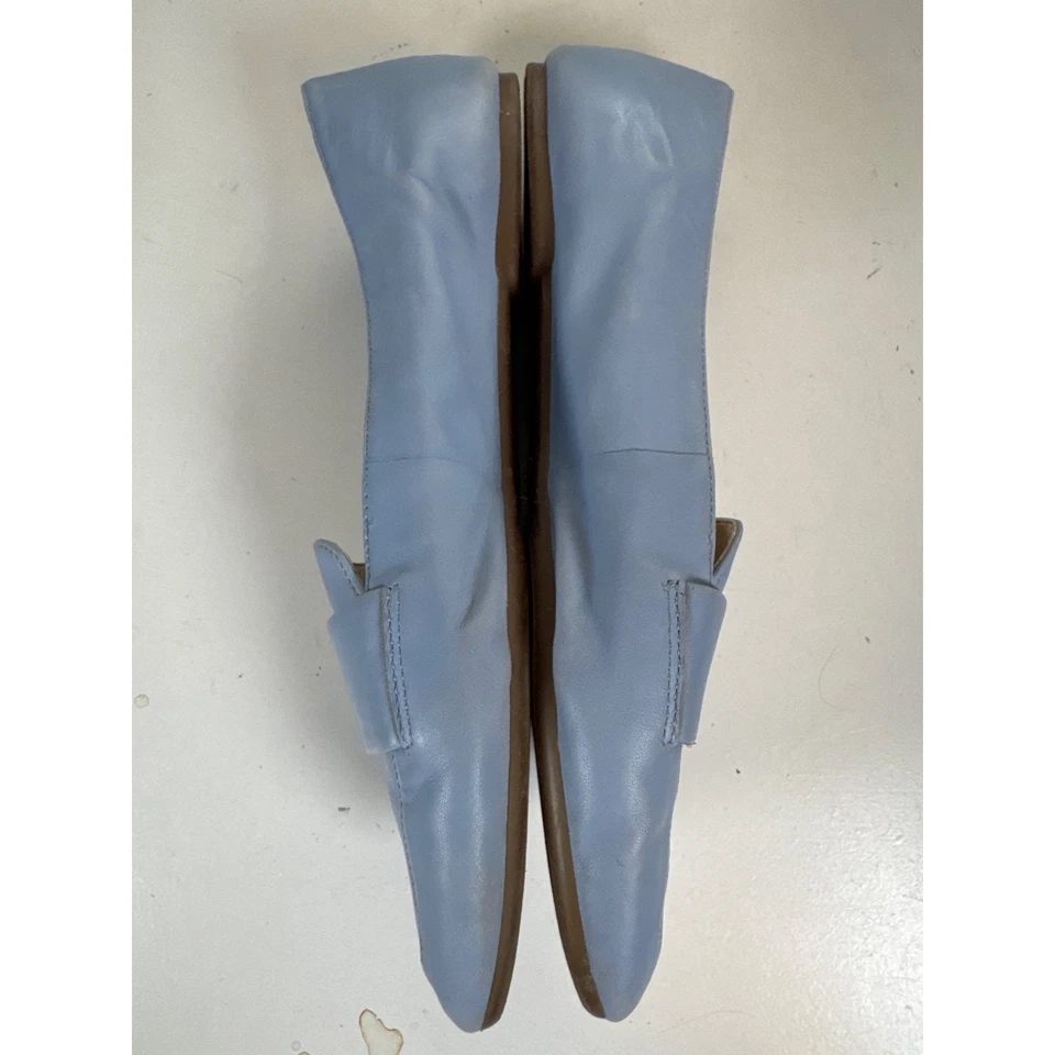 Mocasines planos Enzo Angiolini Periwinkle de cuero azul para mujer 8,5 clásicos preppy Foto 2 de 4