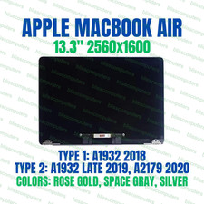 Apple Macbook Air 13" OEM Screen Retina A1932 2018 2019 LCD Assembly SILVER