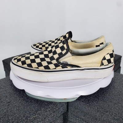 Vans Classic Slip-On Shoes Mens Size 6 Checkerboard Black White Skate Casual