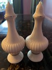 Lenox Essex Salt & Pepper Shakers Set Ivory Ribbed Porcelain Silver Trim VTG — photo 2