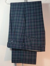 Vtg Pendleton Men's 100 Wool Pants Green Plaid Tartan 35W 30L EUC