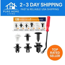 120PCS Car Bumper Clips & Nylon Fasteners Kit with Remover - 6mm to 10mm Sizes