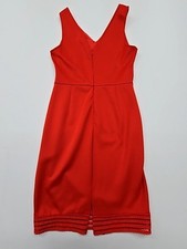 Dorothy Perkins rotes ärmelloses Fit & Flare Kleid mit V-Ausschnitt Größe 8