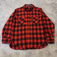Vintage Woolrich Buffalo Plaid Wool Shirt Jacket Red Men s Large Mackinaw USA