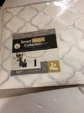 Smart Tiles SM1177G-02-QG Arabesco Marble White Vinyl Peel & Stick (2-pack)