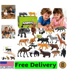 Safari Animals Figures Toys, Realistic Wild Zoo Animal Figurines, Plastic Afr...