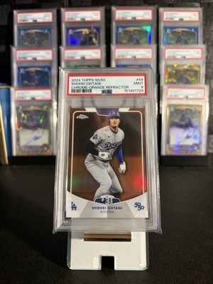 Topps 2024 50/50 Shohei Ohtani #64 Chrome Orange Refractor /25 Dodgers PSA 9