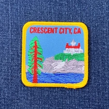 Crescent City Patch - Embroidered Del Norte California Lighthouse Badge 2.5"