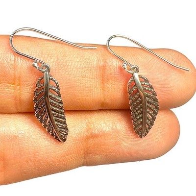 925 Sterling Silber Feder Ohrhänger Boho Tropfen leicht Geschenk Damen
