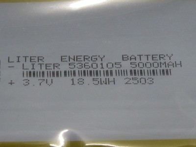 3.7V, 5000mAh Rechargeable Liter Li Battery Akku 5360105, 2Pin, neu, ovp