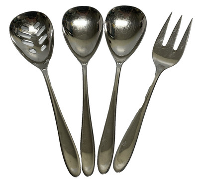 Vtg WMF Cromargan 18/10 Stainless Serving Slotted Spoon Fork 9'' Set Korea