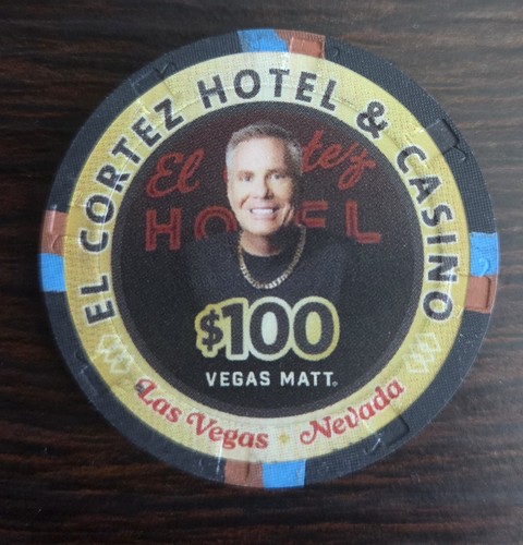 $100 El Cortez Hotel & Casino LV, NV Vegas Matt "Fire It In There" Casino Chip
